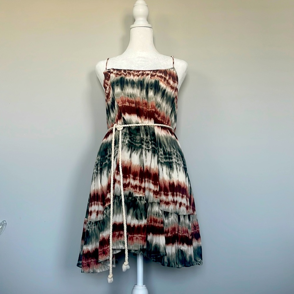 "ILLA ILLA" Tie Dye Mini Dress with Rope belt